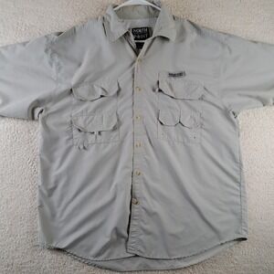 North Point Adventure Gear Men's Large Gray Fishing Shirt Short Sleeve